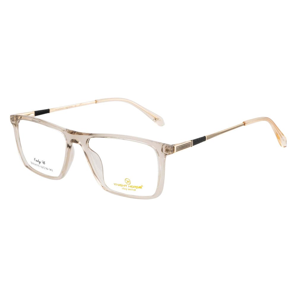 Rectangle Glasses | High-Quality Spring Hinges | Gloss Beige | Stylish & Durable