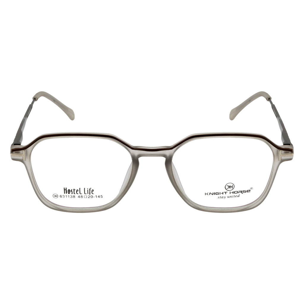 Eyewear | Matte Finish | Brown & Grey Combination | Stylish Full Rim Glasses