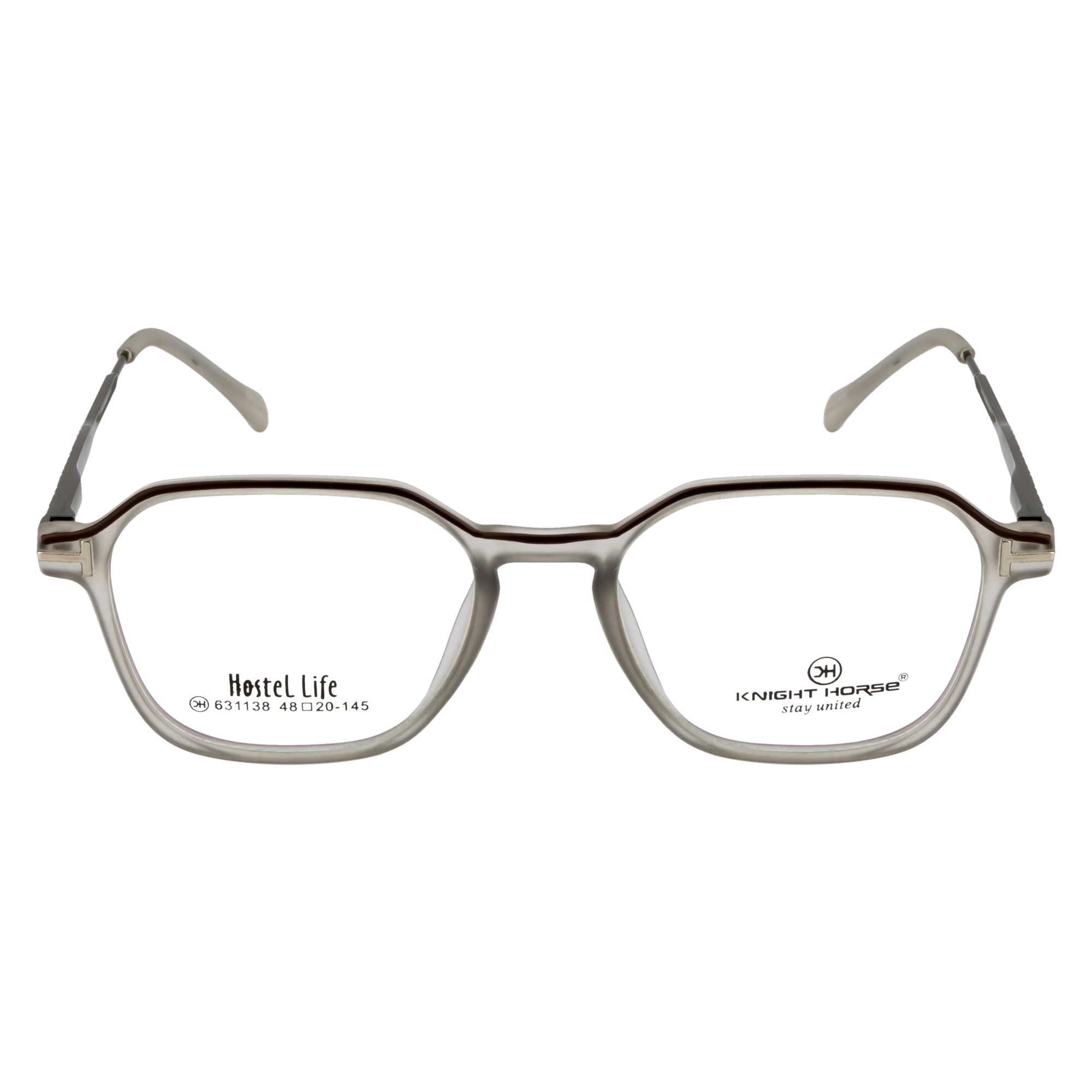Eyewear | Matte Finish | Brown & Grey Combination | Stylish Full Rim Glasses