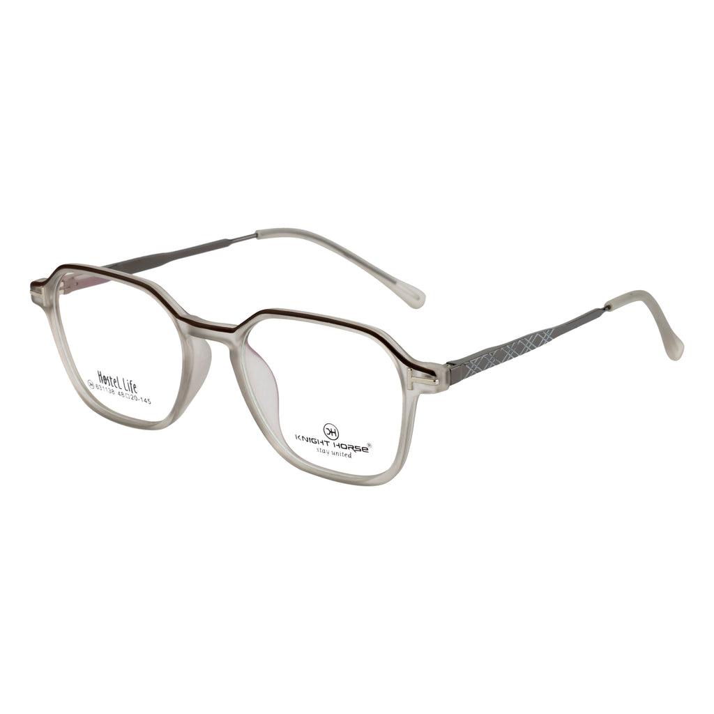 Eyewear | Matte Finish | Brown & Grey Combination | Stylish Full Rim Glasses