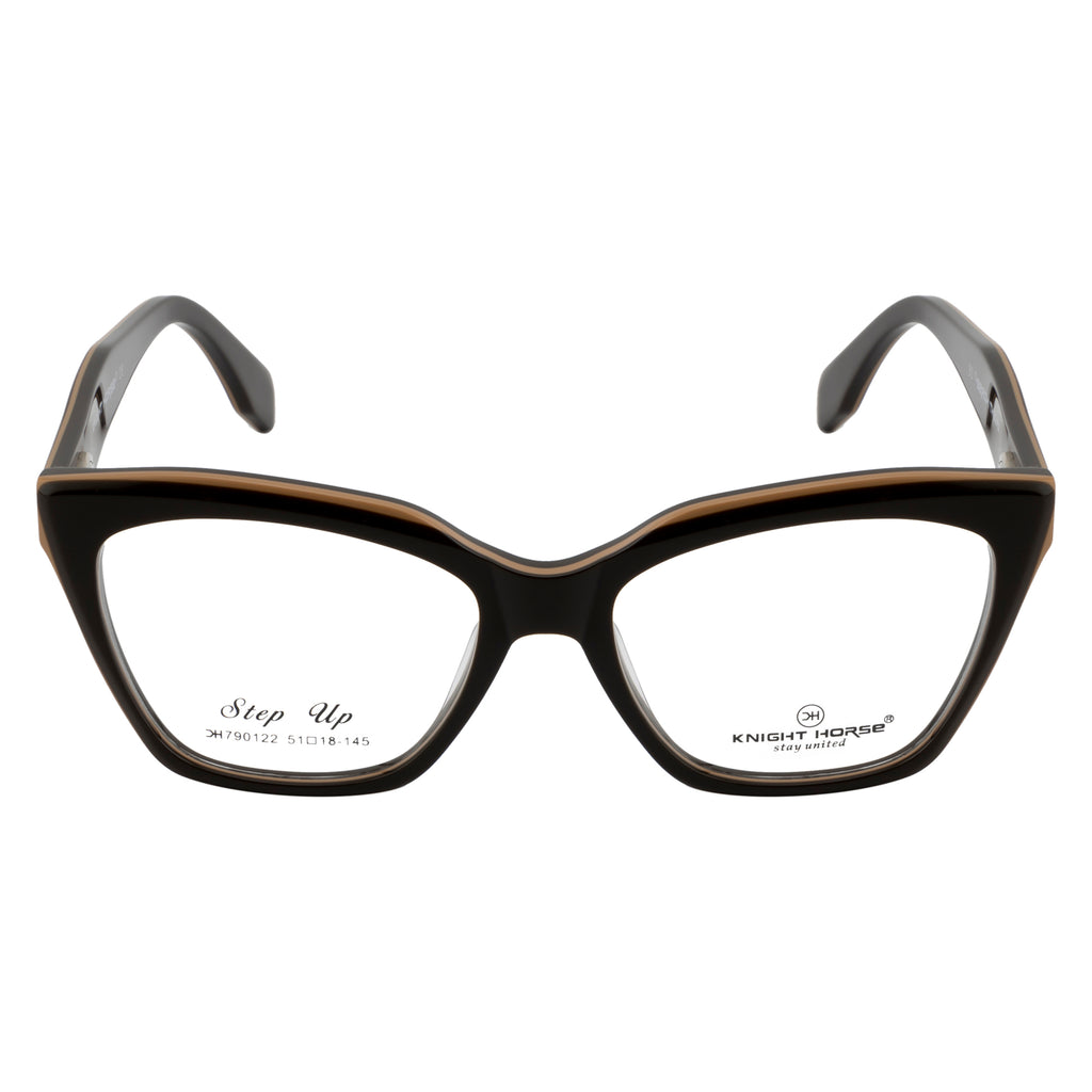 Cat-Eye Eyewear for Women – Bold & Fashionable Black/Beige frame