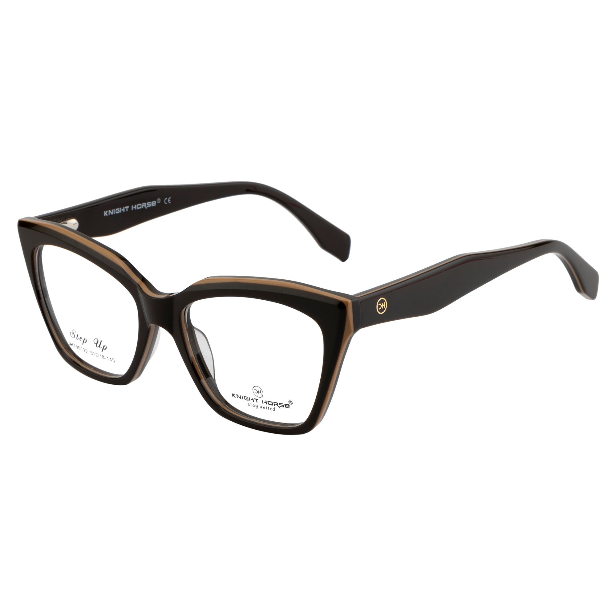 Cat-Eye Eyewear for Women – Bold & Fashionable Black/Beige frame
