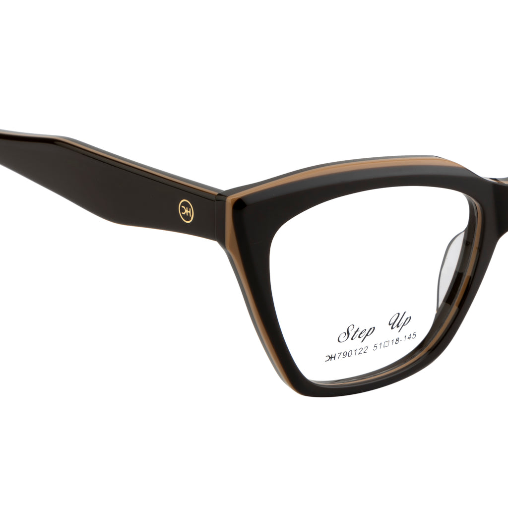 Cat-Eye Eyewear for Women – Bold & Fashionable Black/Beige frame