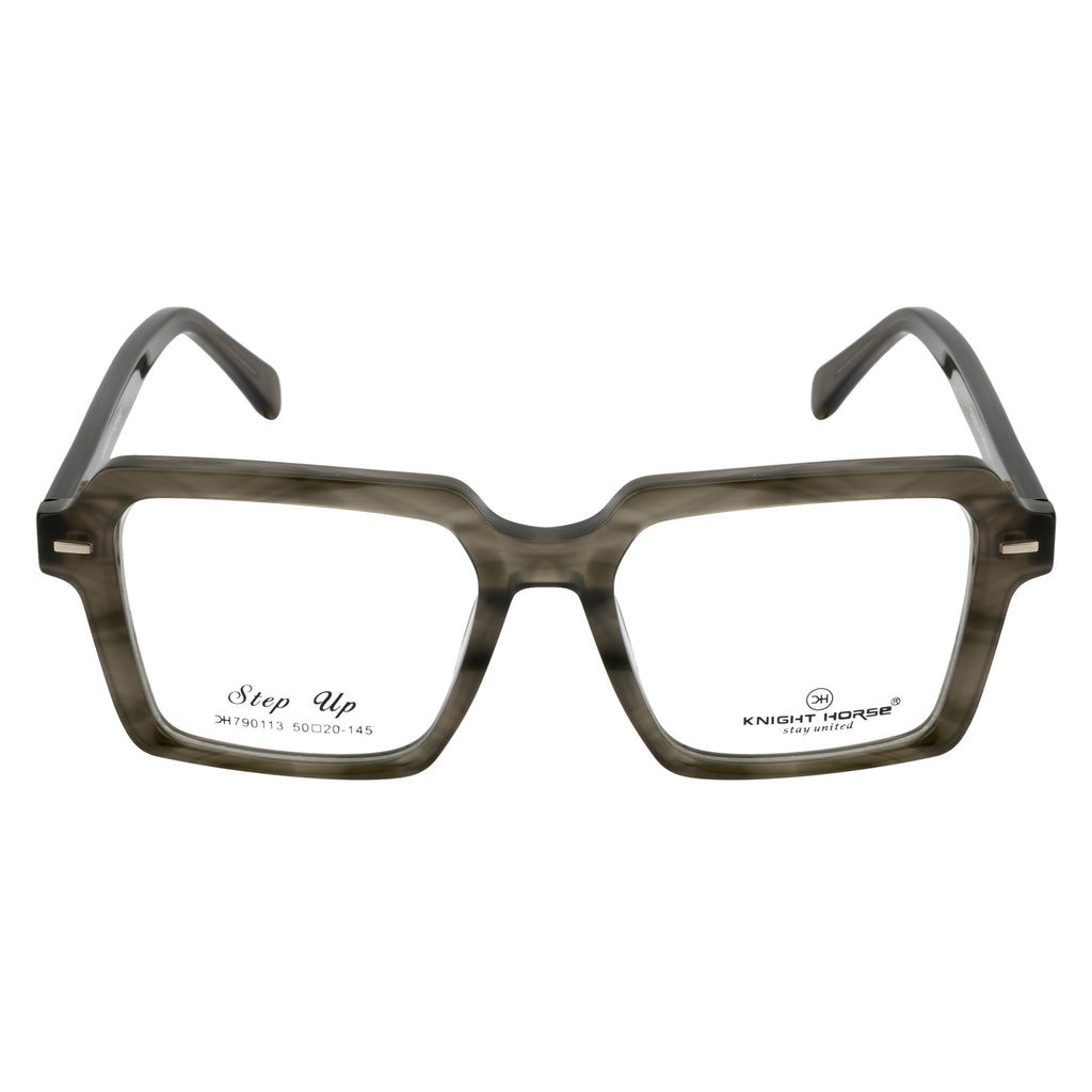 Bold & Stylish – Knight Horse Square Acetate Frames in Green Hues