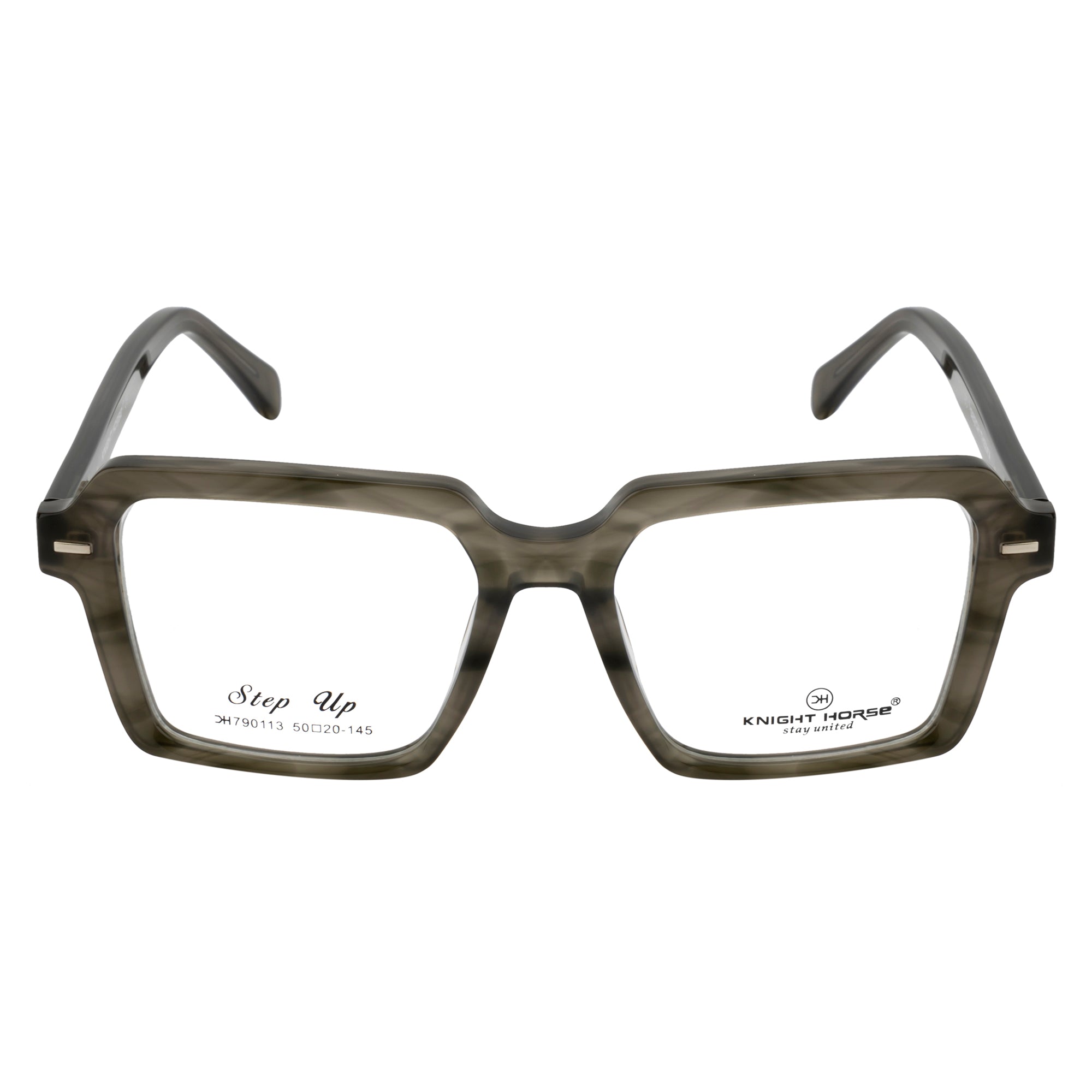 Bold & Stylish – Knight Horse Square Acetate Frames in Green Hues