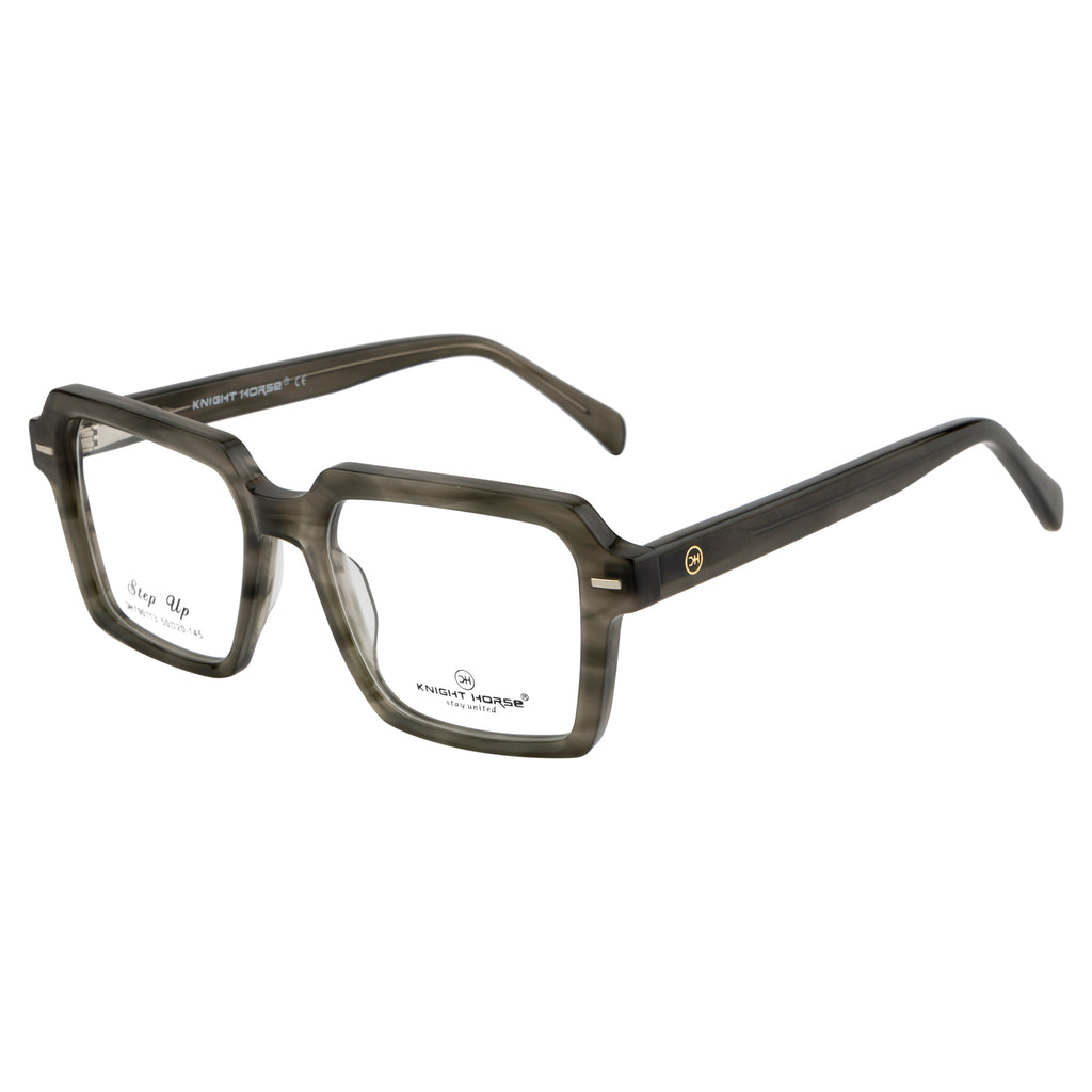 Bold & Stylish – Knight Horse Square Acetate Frames in Green Hues