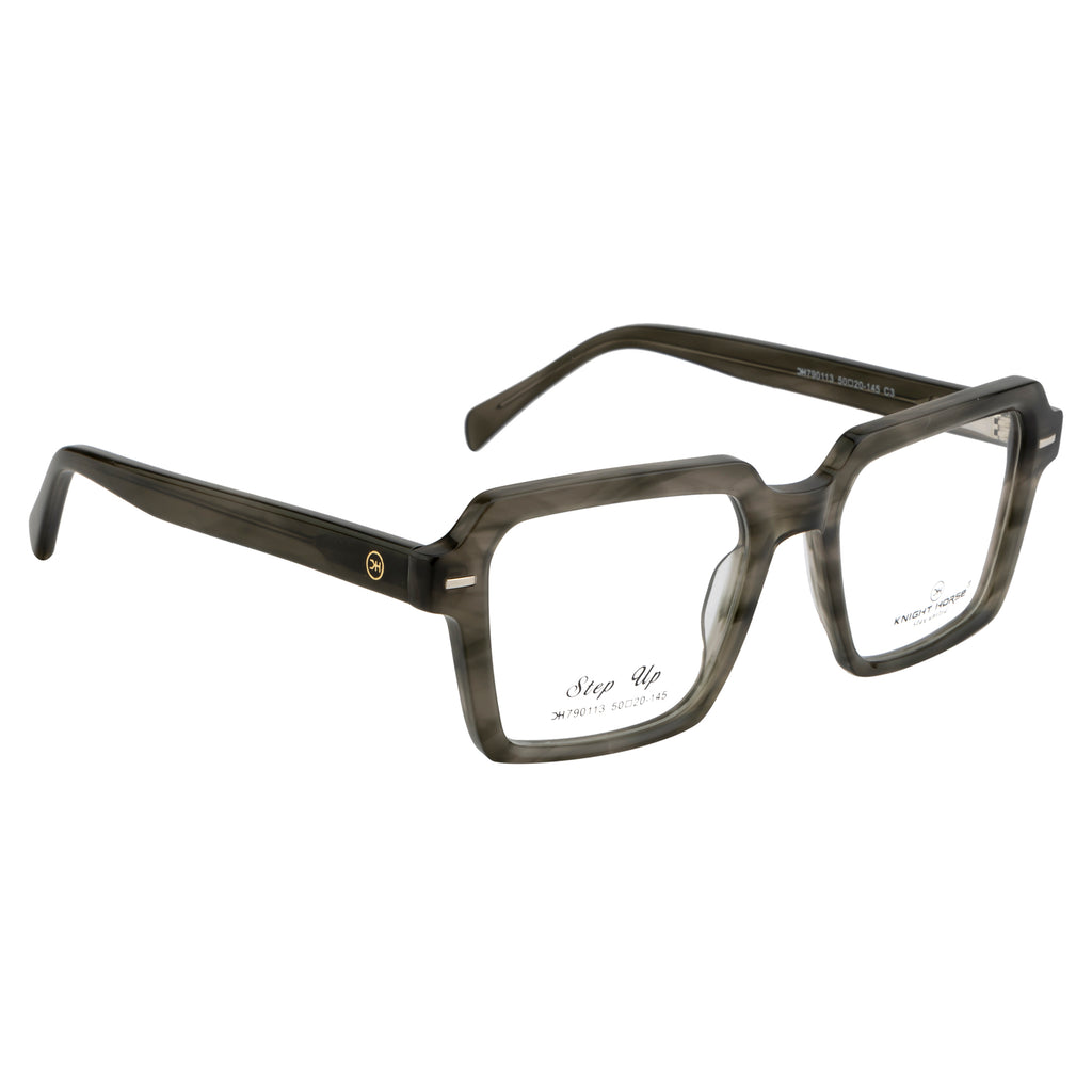 Bold & Stylish – Knight Horse Square Acetate Frames in Green Hues