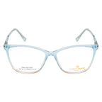 Cat Eye Stylish Women's Eyewear | Gloss Blue & Transparent | Glitter Side Frame