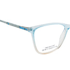 Cat Eye Stylish Women's Eyewear | Gloss Blue & Transparent | Glitter Side Frame
