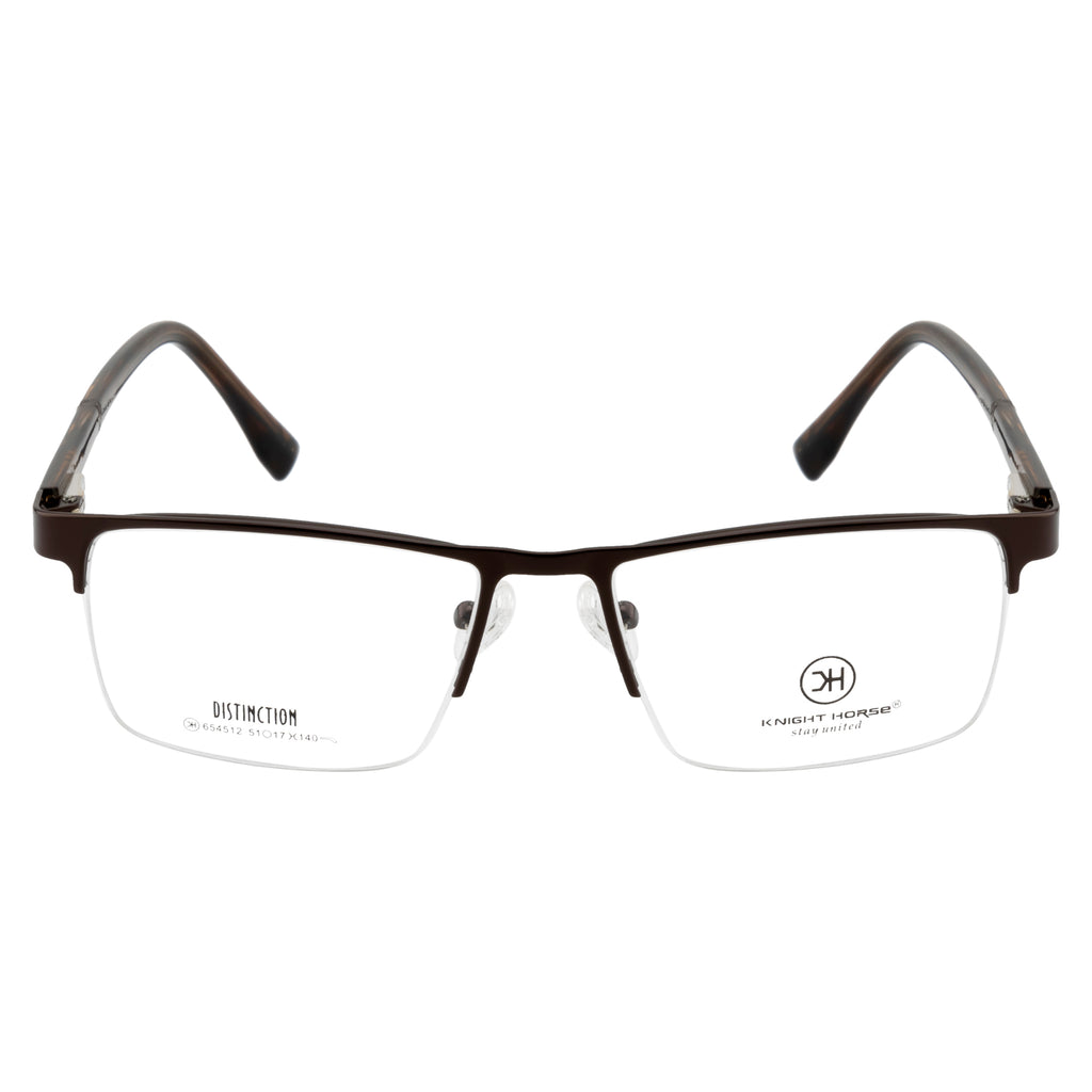 High-Quality Rectangle Supra Design Glasses | Brown Frame with Spring Hinges