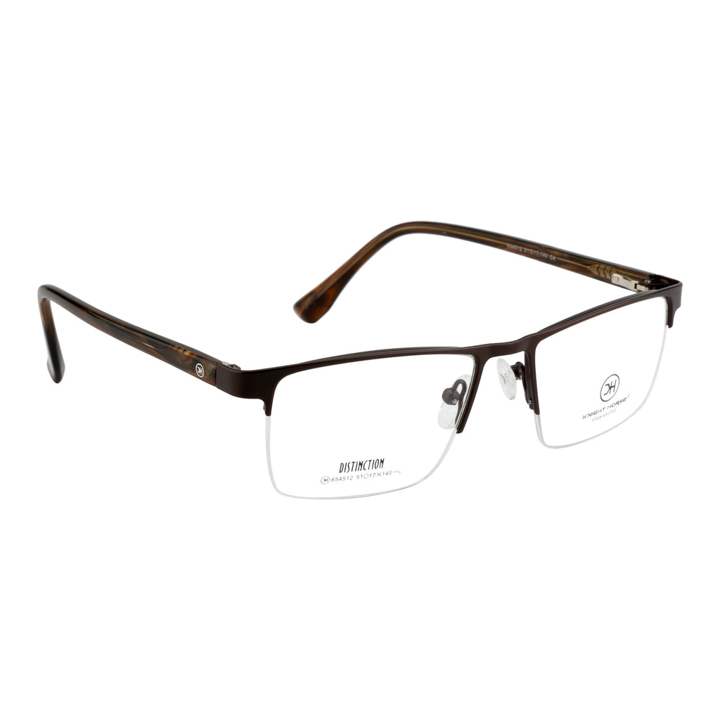 High-Quality Rectangle Supra Design Glasses | Brown Frame with Spring Hinges