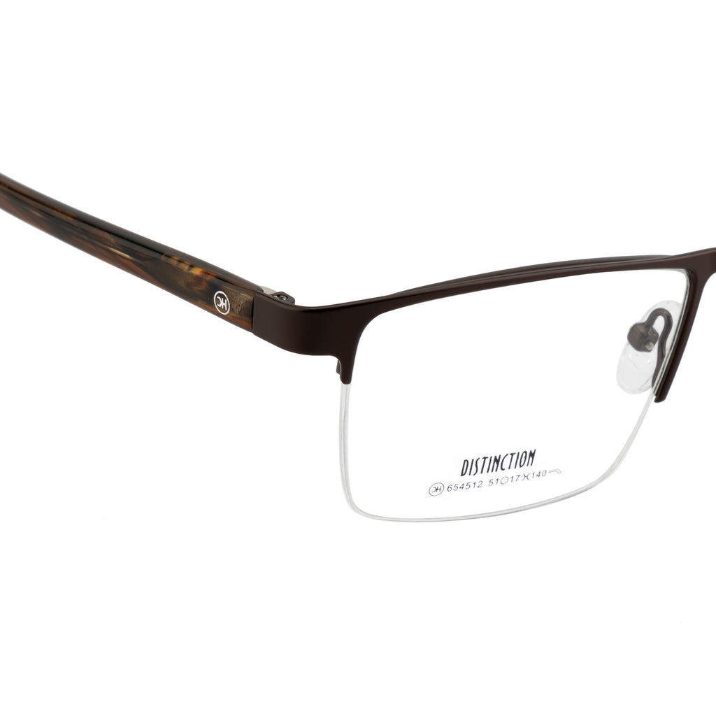 High-Quality Rectangle Supra Design Glasses | Brown Frame with Spring Hinges