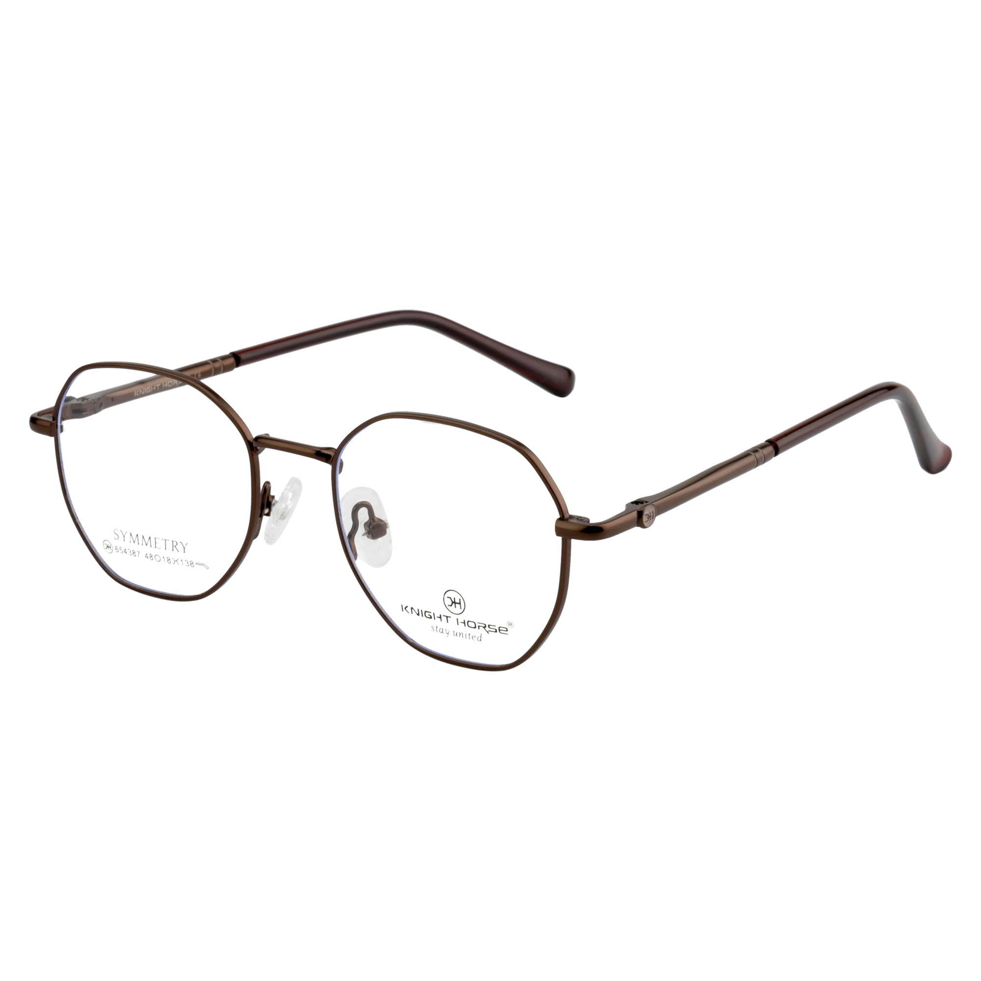 Classic Octagon Shape Eyewear | Sophisticated Brown Finish
