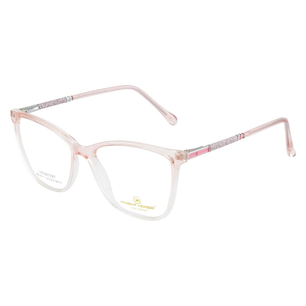 Women's Cat-Eye Eyewear | Stylish Gloss Pink Frame with Glitter Accent