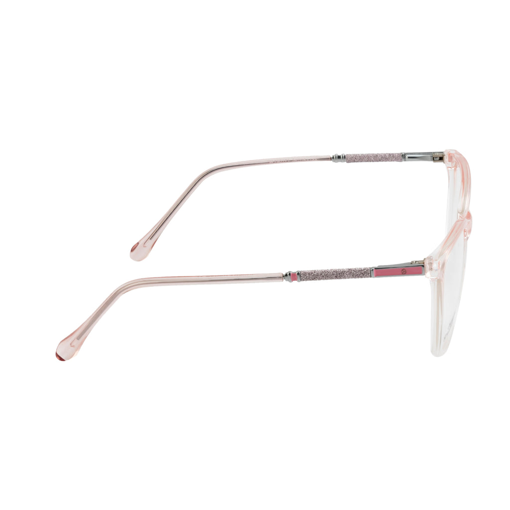 Women's Cat-Eye Eyewear | Stylish Gloss Pink Frame with Glitter Accent