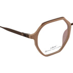 Geometric Eyewear | Stylish Fancy Frames | Unique Taupe Design with Contrasting Eyebrow Top