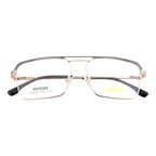 Prestige Square Metal Eyewear – Matte Grey & Gold