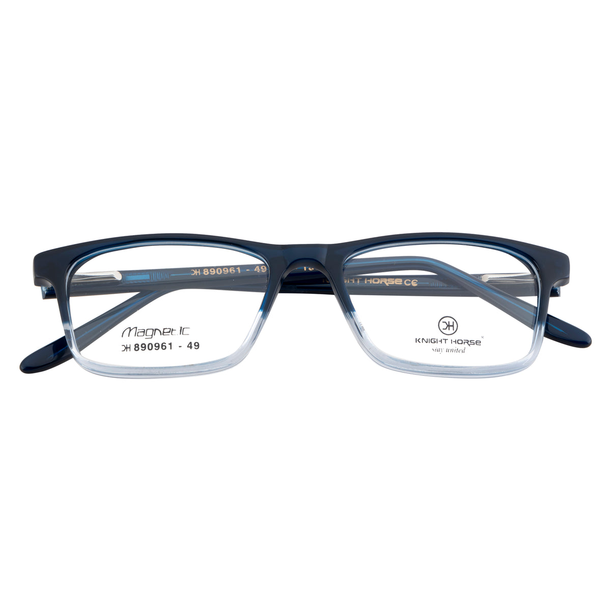 Rectangular Dual-Tone Glasses – Dark Blue & Light Blue
