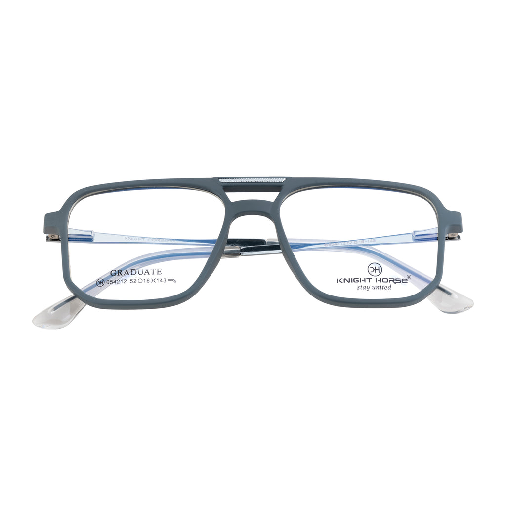 Trendy Eyewear | Geometric Shape with Sleek Double-Bar | Elegant Dual-Color Accent