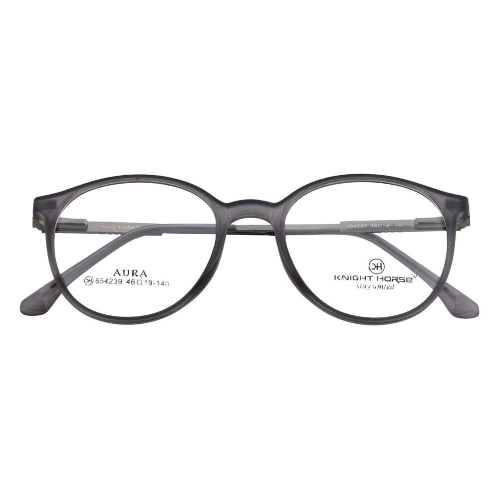 Round Eyewear – Stylish Matte Grey Frame with Sleek Side Design & Flexible Fit