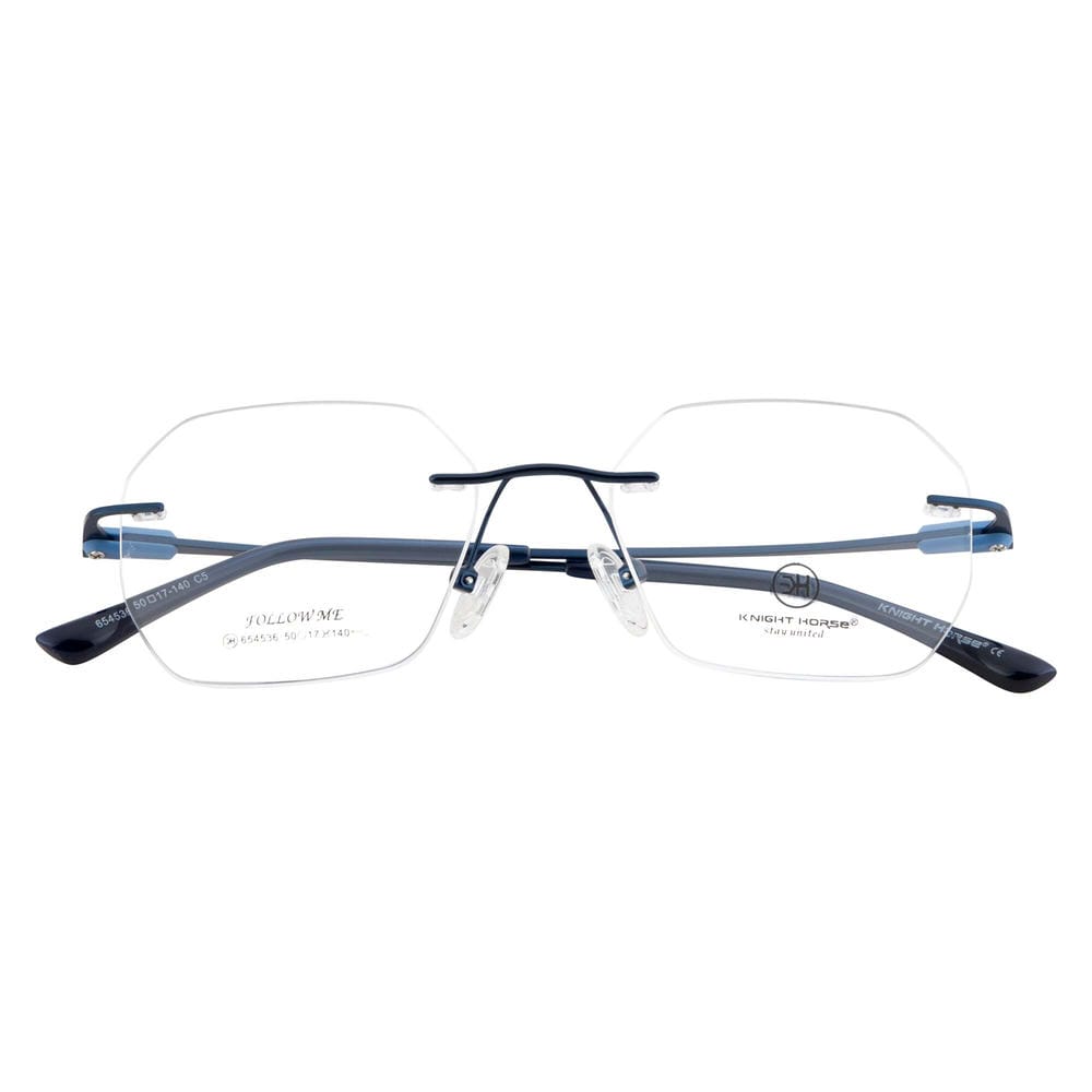 Rimless Eyewear | Stylish Lightweight Glasses with Blue Side Accents