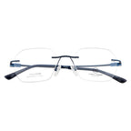 Rimless Eyewear | Stylish Lightweight Glasses with Blue Side Accents