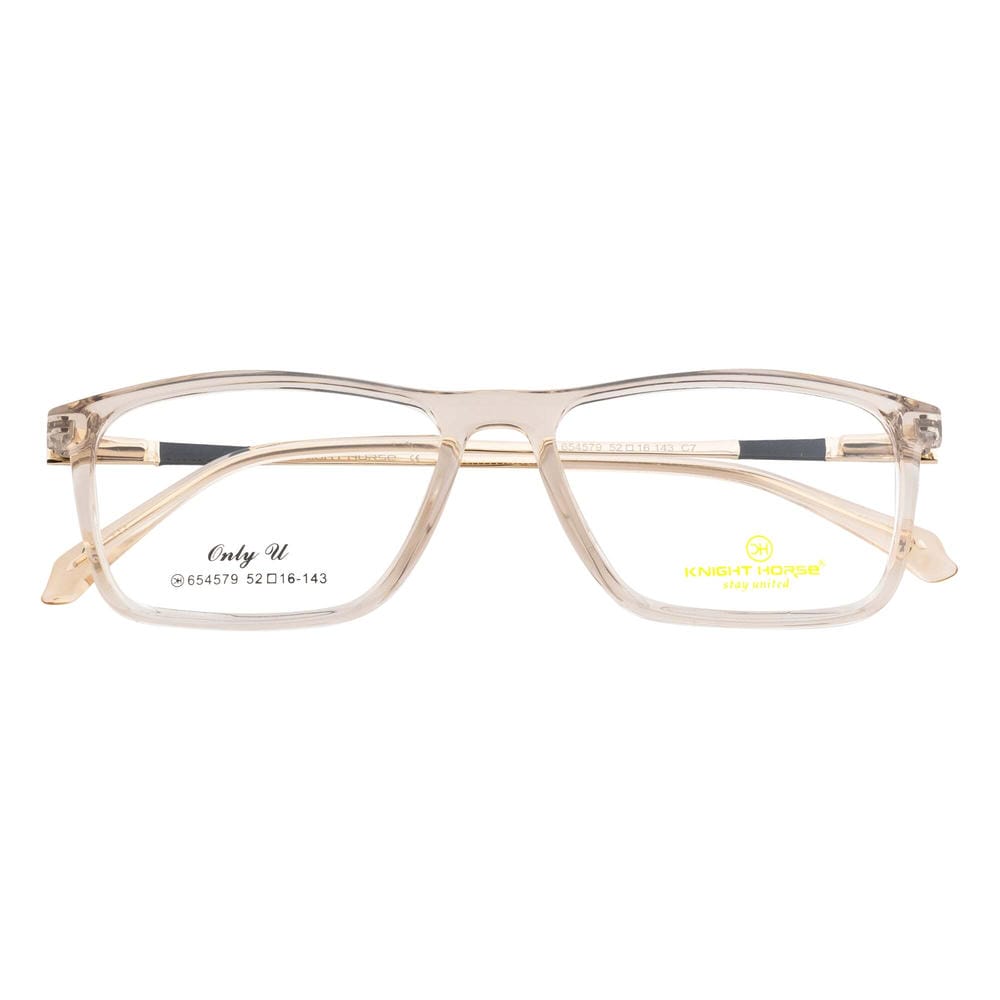 Rectangle Glasses | High-Quality Spring Hinges | Gloss Beige | Stylish & Durable