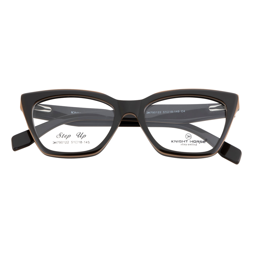Cat-Eye Eyewear for Women – Bold & Fashionable Black/Beige frame