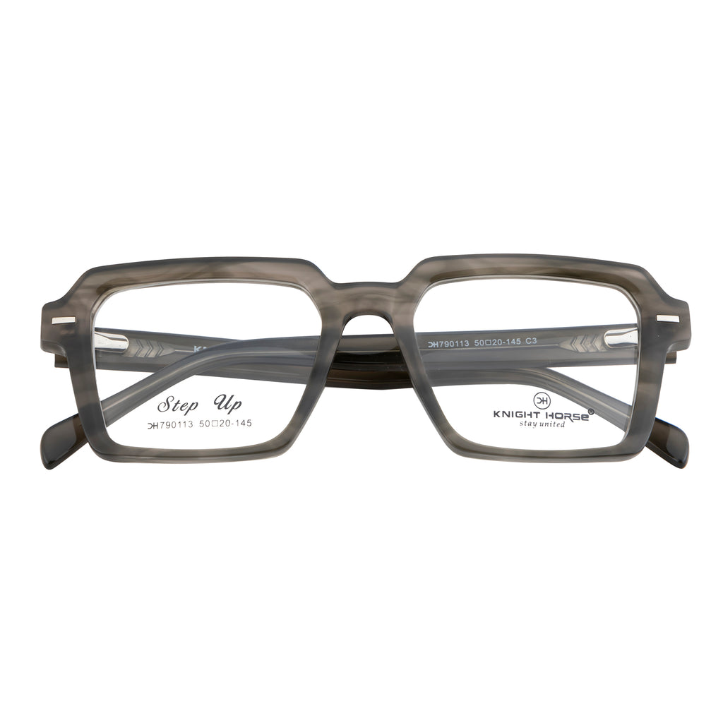 Bold & Stylish – Knight Horse Square Acetate Frames in Green Hues