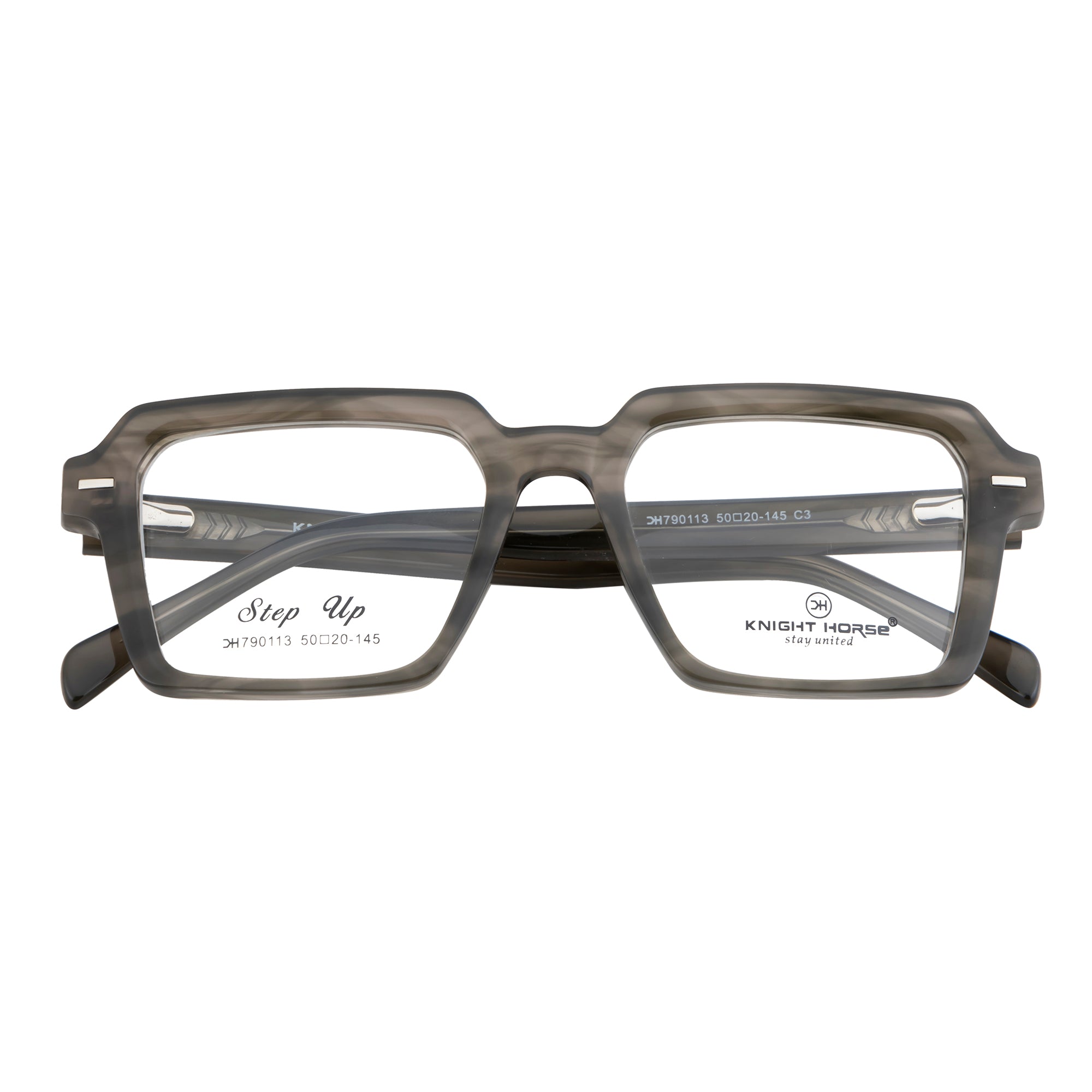 Bold & Stylish – Knight Horse Square Acetate Frames in Green Hues