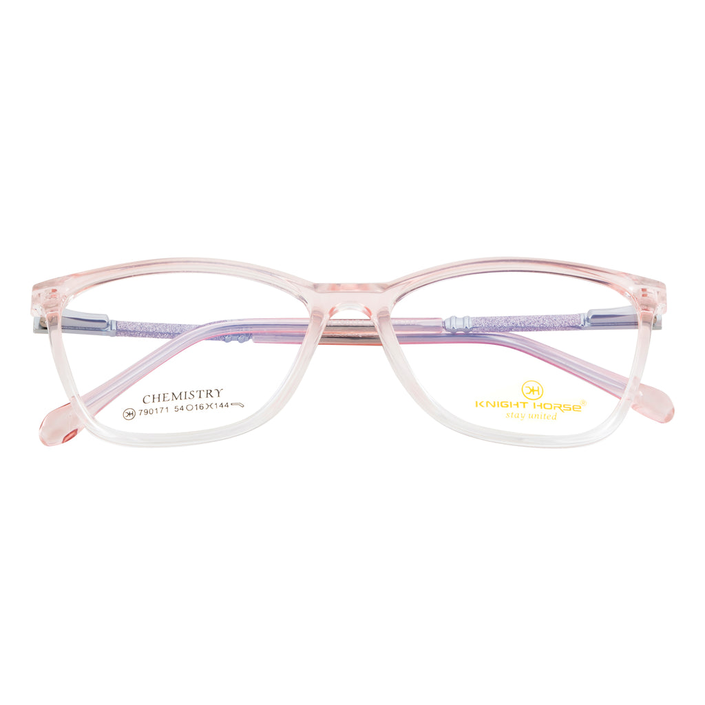 Women's Cat-Eye Eyewear | Stylish Gloss Pink Frame with Glitter Accent