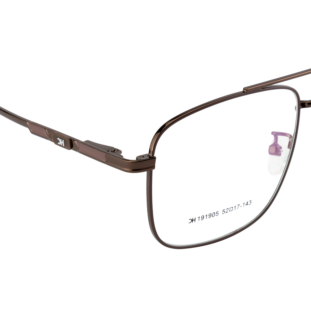 Knight Horse Double-Bar Metal Eyeglass Frame – Brown| Spring Hinges
