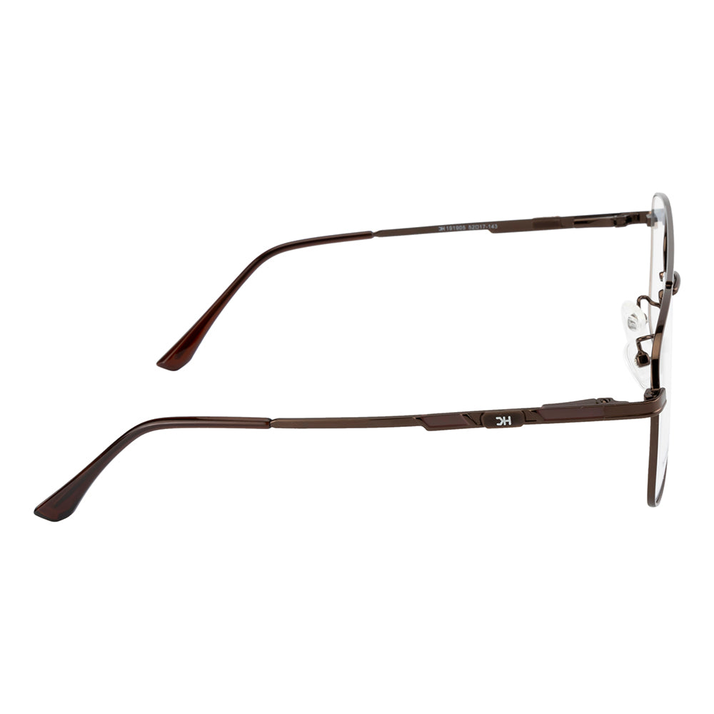Knight Horse Double-Bar Metal Eyeglass Frame – Brown| Spring Hinges