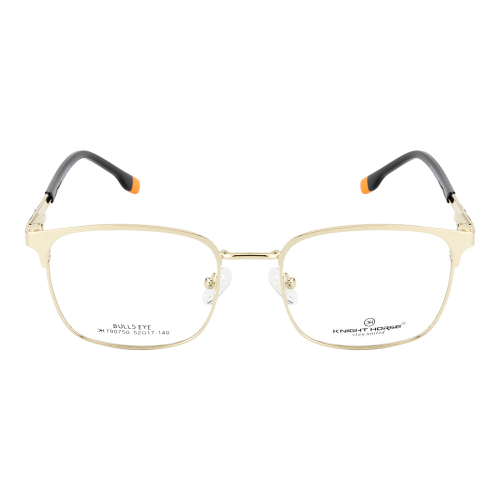 Knight Horse Gold Metal Eyewear Frame | Unisex | Lightweight with Spring Hinges | Stylish & Durable