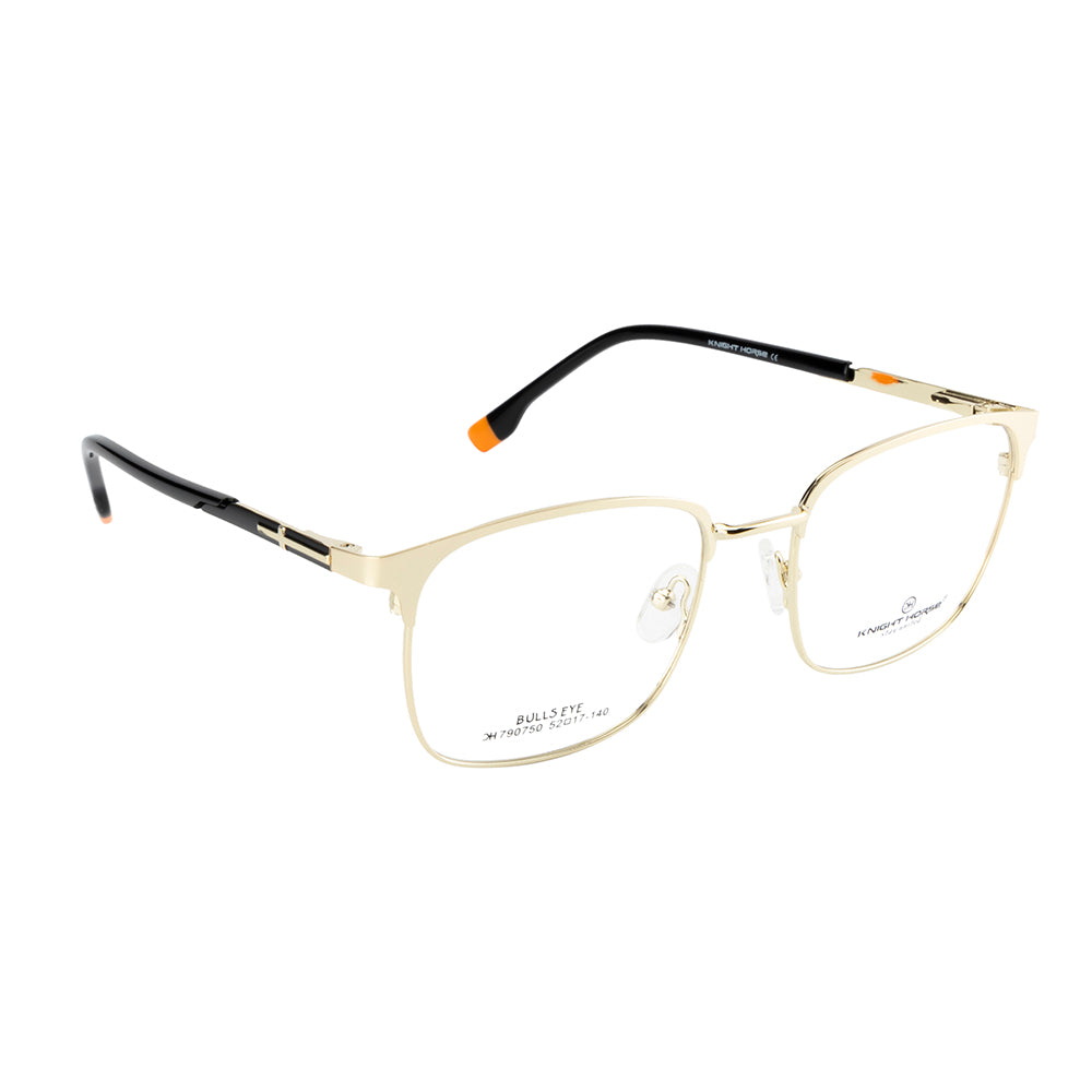 Knight Horse Gold Metal Eyewear Frame | Unisex | Lightweight with Spring Hinges | Stylish & Durable