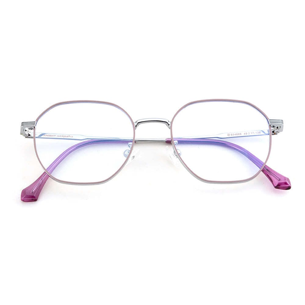 Knight Horse Eyewear – Silver & Purple | Lightweight Stylish Optical Frame