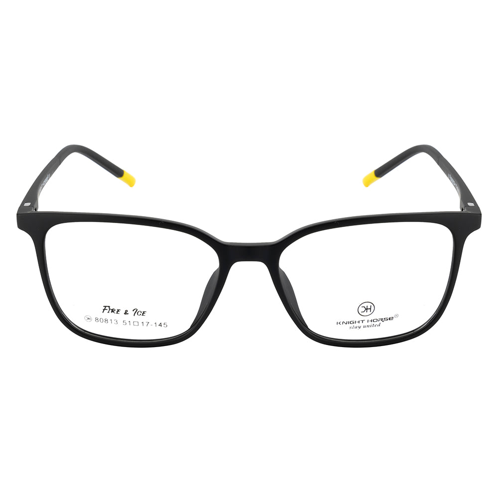 Knight Horse Classic Black Rectangle Eyeglass Frame