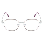 Knight Horse Women’s Metal Eyeglass Frame – Silver & Purple, Spring Hinge