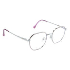 Knight Horse Women’s Metal Eyeglass Frame – Silver & Purple, Spring Hinge