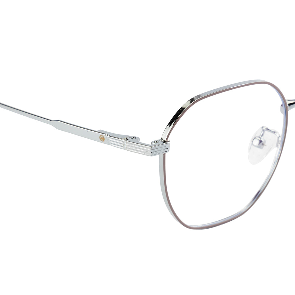 Knight Horse Women’s Metal Eyeglass Frame – Silver & Purple, Spring Hinge