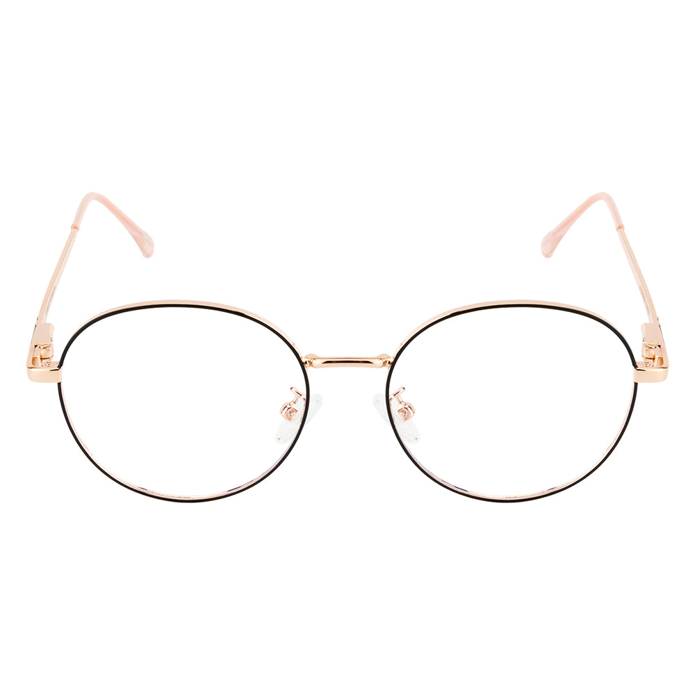 Knight Horse Gold-Black Round Metal Eyewear for Women