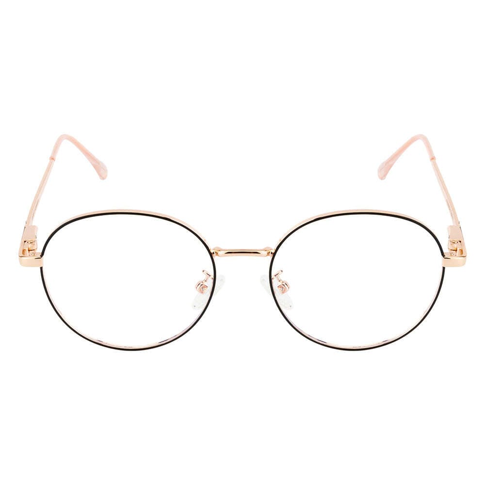 Knight Horse Gold-Black Round Metal Eyewear for Women