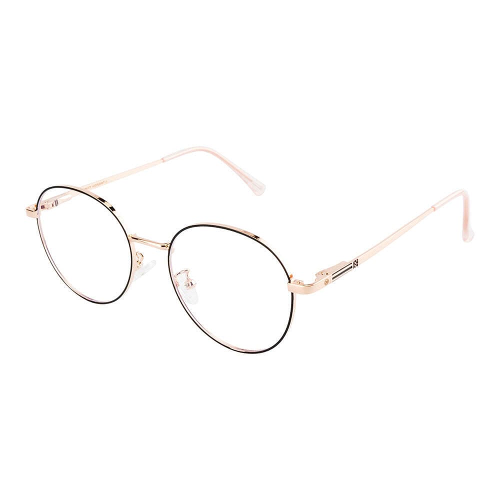 Knight Horse Gold-Black Round Metal Eyewear for Women
