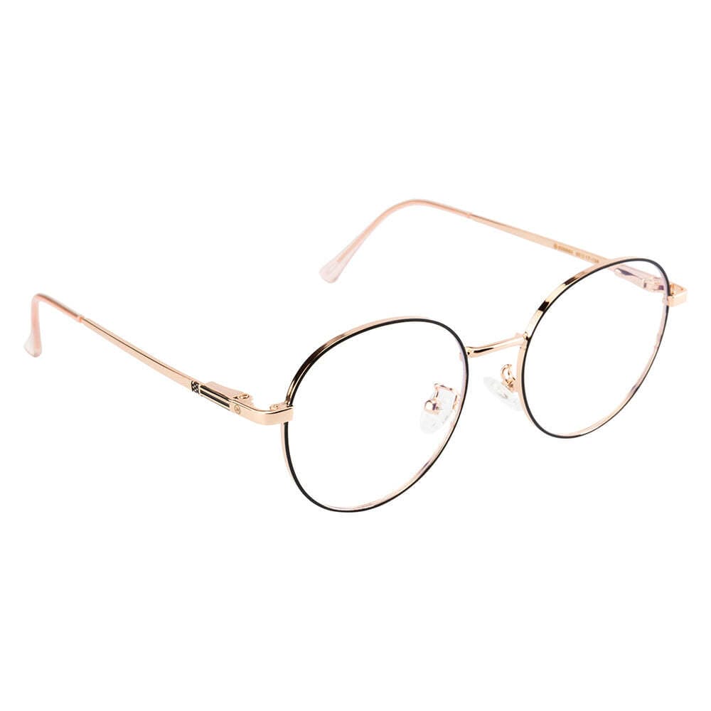 Knight Horse Gold-Black Round Metal Eyewear for Women