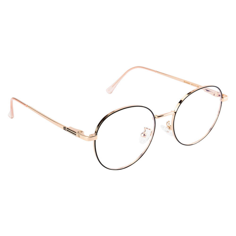 Knight Horse Gold-Black Round Metal Eyewear for Women