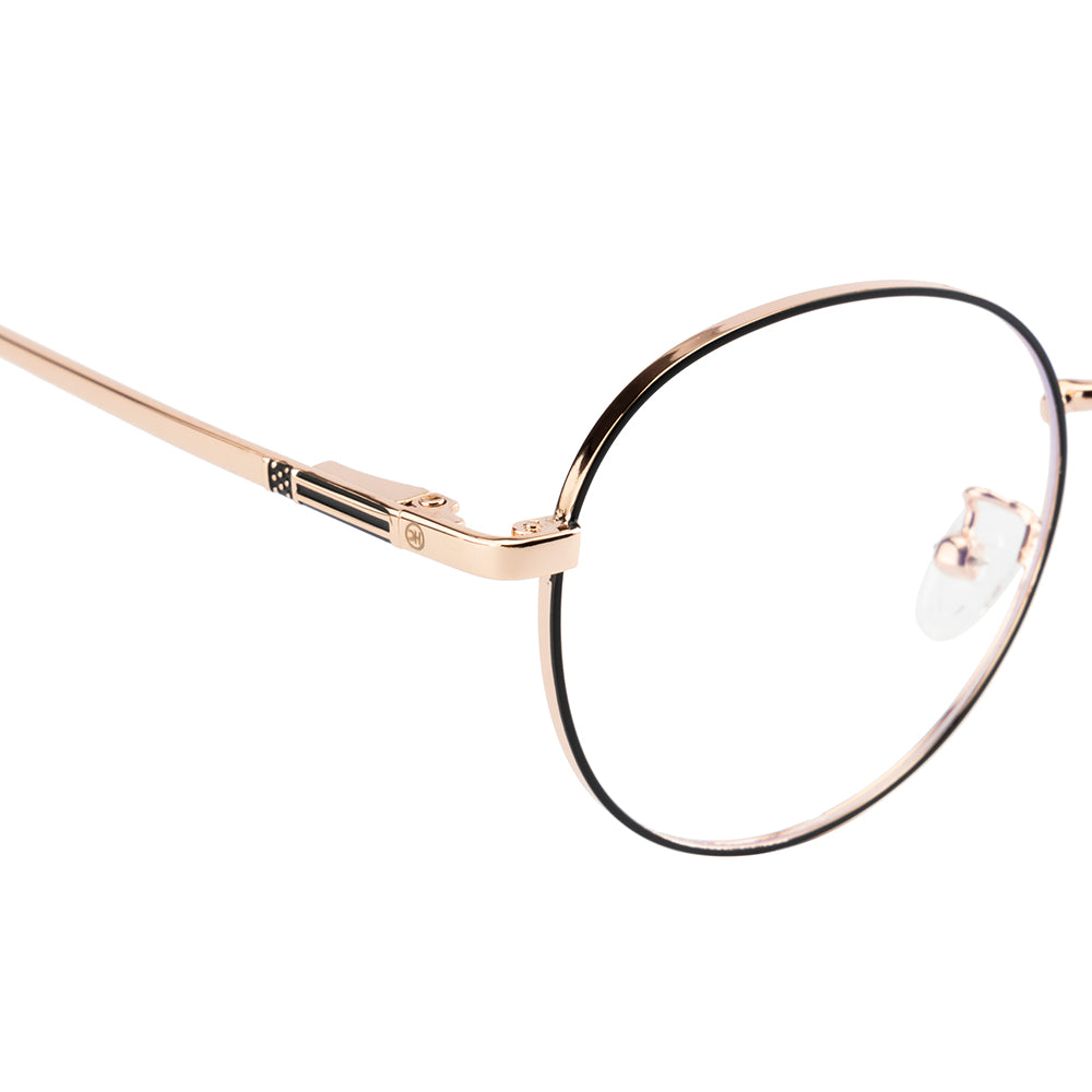 Knight Horse Gold-Black Round Metal Eyewear for Women