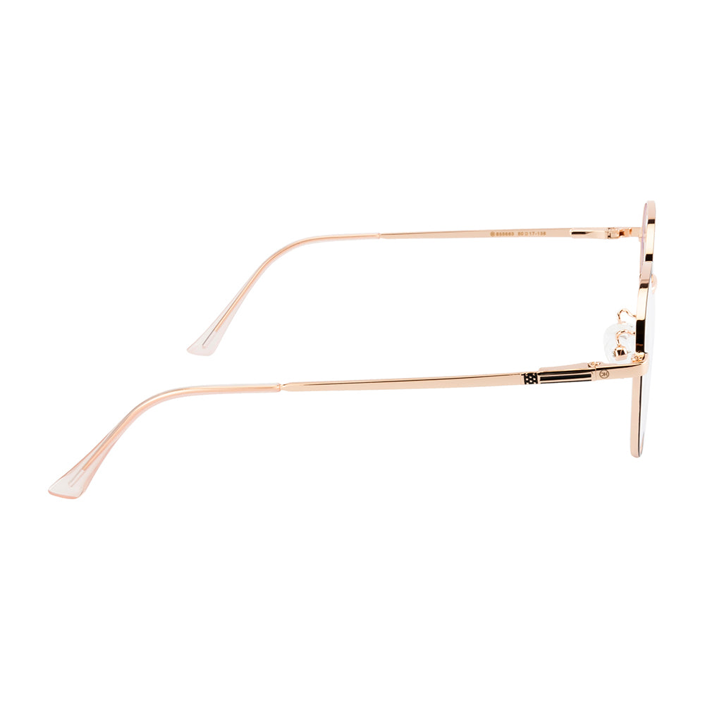 Knight Horse Gold-Black Round Metal Eyewear for Women