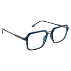 Knight Horse Full Rim Eyeglasses – Blue Gloss Front, Metal Temples, Spring Hinges