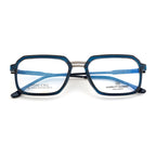 Knight Horse Full Rim Eyeglasses – Blue Gloss Front, Metal Temples, Spring Hinges