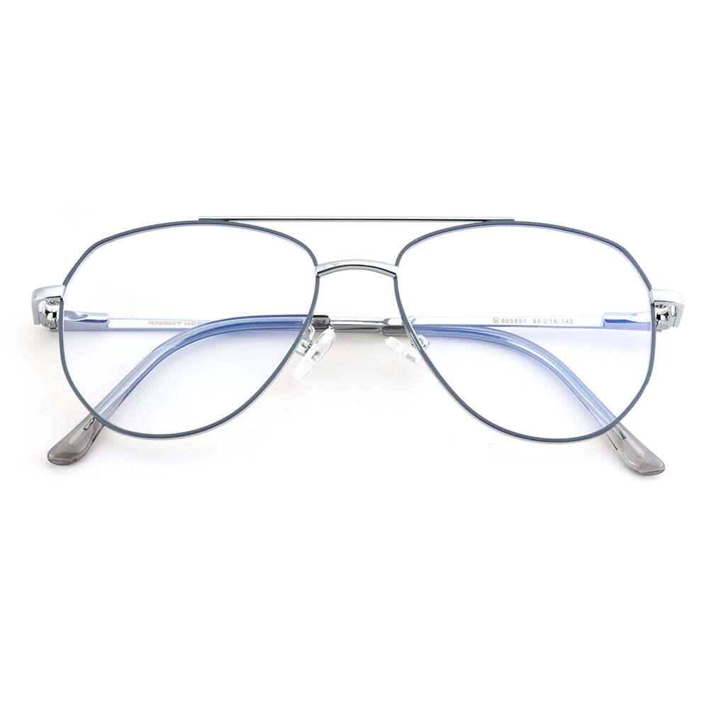 Knight Horse Classic Aviator – Dual-Color Metal Frame with Double Bar
